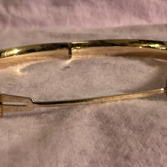 Solid 14 KT Gold 8mm Wide Bangle Bracelet - Picture 2 of 10